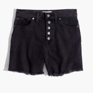 Madewell high-rise denim boyshorts in faded black